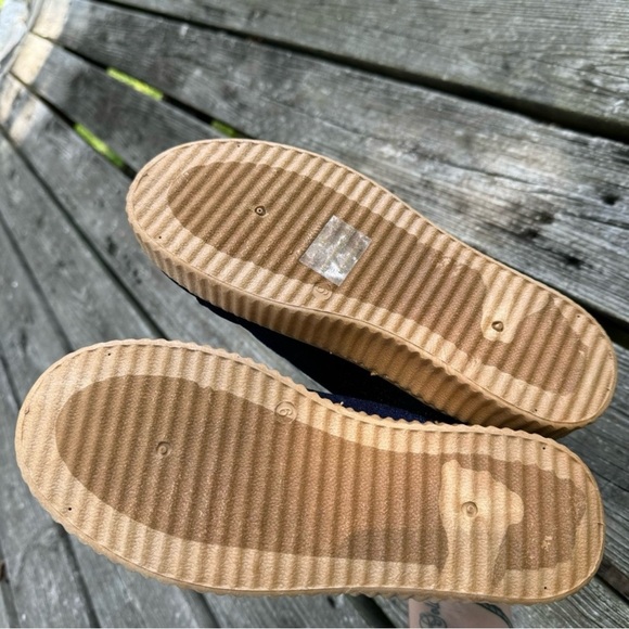 H2K Blue Velvet Platform Fashion Sneakers Preppy Sporty Lace Up Shoes Women US 9 - Picture 8 of 9